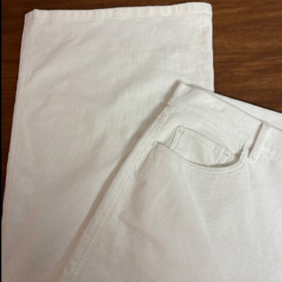 ANN TAYLOR WEEKEND COLLECTION WIDE LEG CORDUROY PANT WINTER WHITE $129 8 - Picture 7 of 9